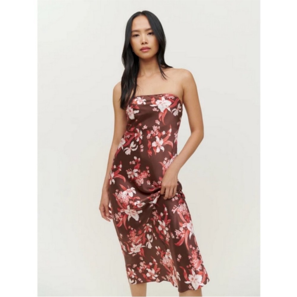 Reformation Joanne Silk Midi Dress (Hilo)